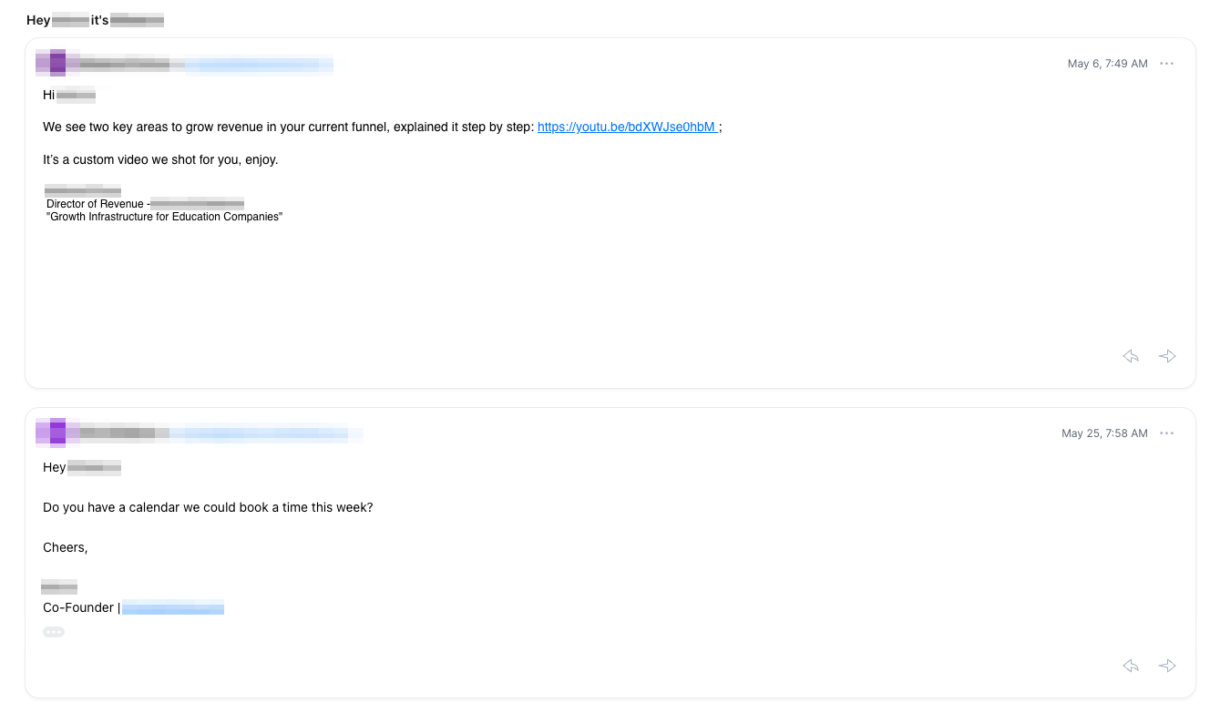 Prospect asks for a calendar link to book a time